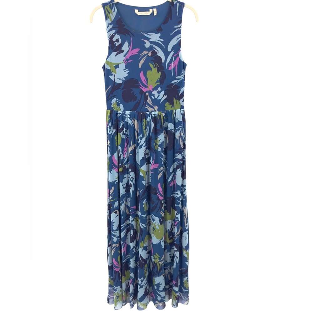 Soft Surroundings Maxi Dress Womens XS Floral Stretch Tropical Whimsy Fairy Boho